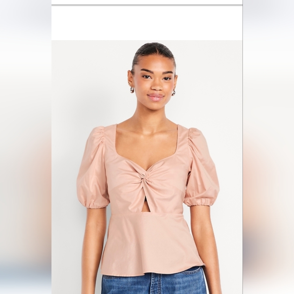 Peplum style pink top